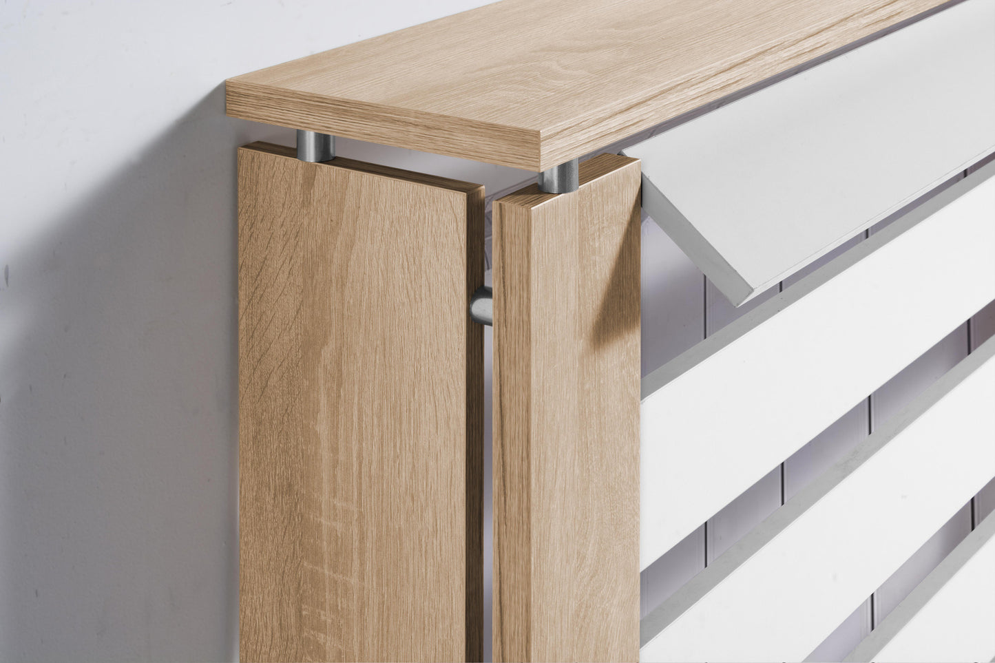 Cubre radiador Hércules Blanco/Roble 90cm