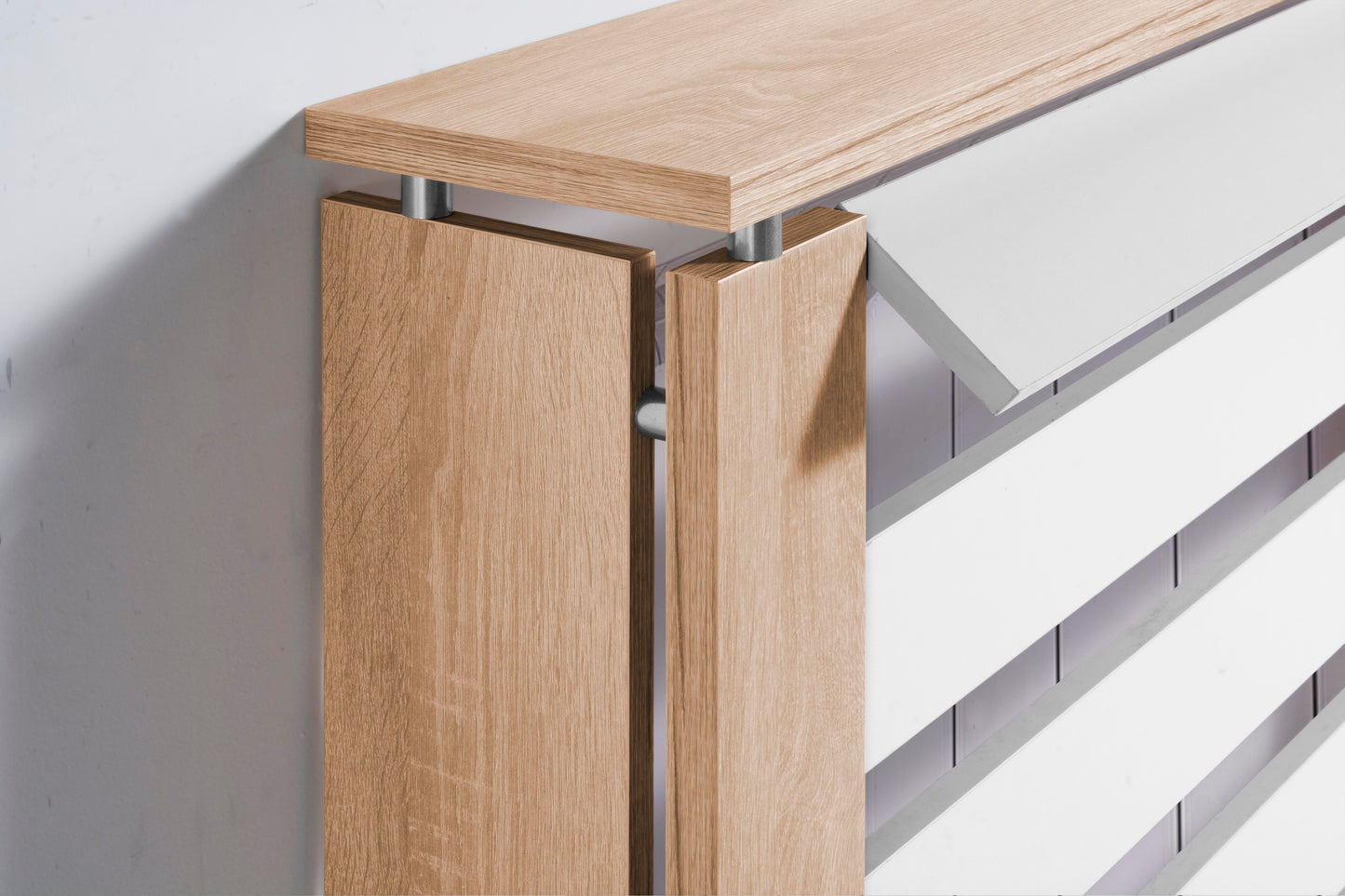 Cubre radiador Hércules Roble/Blanco 120cm