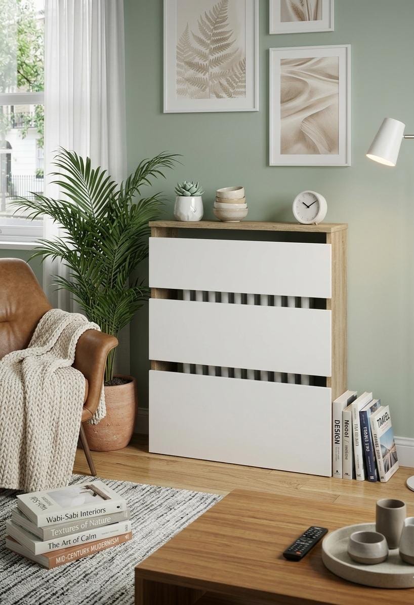 Cubre radiador Hermes Roble/Blanco 60 cm