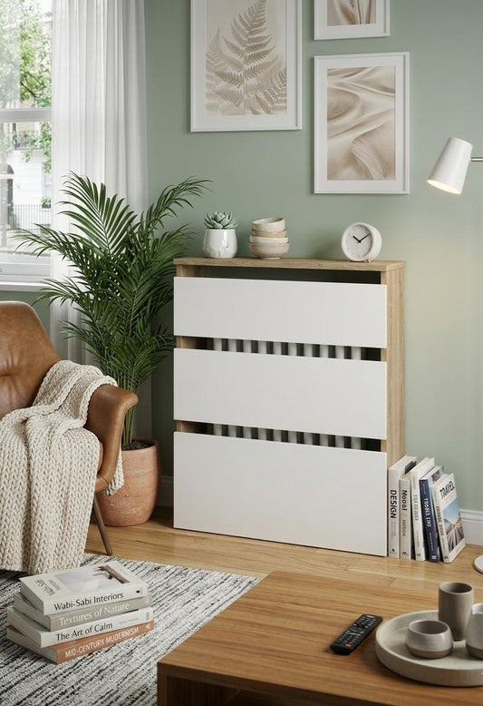 Cubre radiador Hermes Roble/Blanco 60 cm