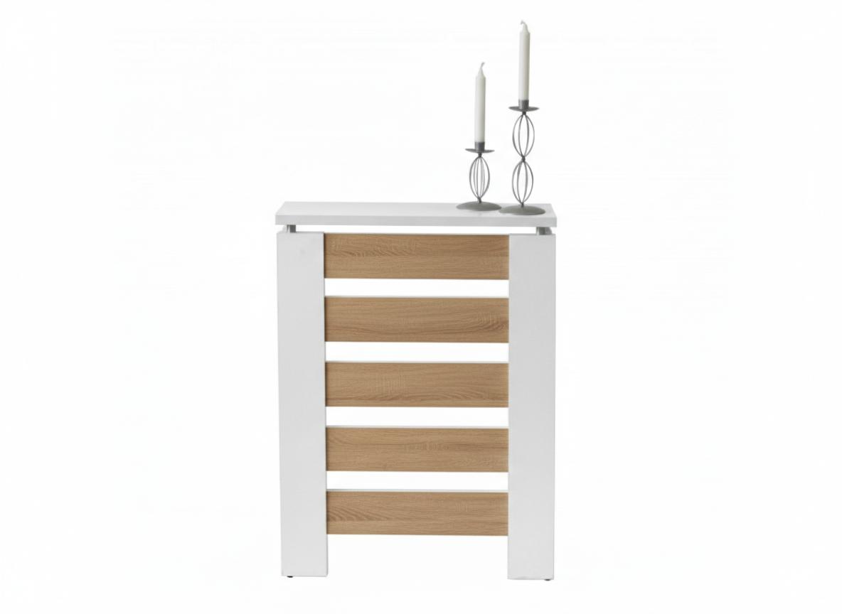 Cubre radiador Hércules Blanco/Frente roble 60cm