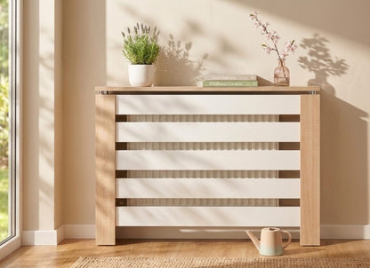 Cubre radiador Hércules Roble/Blanco 120cm