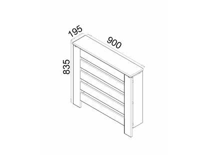 Cubre radiador Hércules Blanco/Roble 90cm