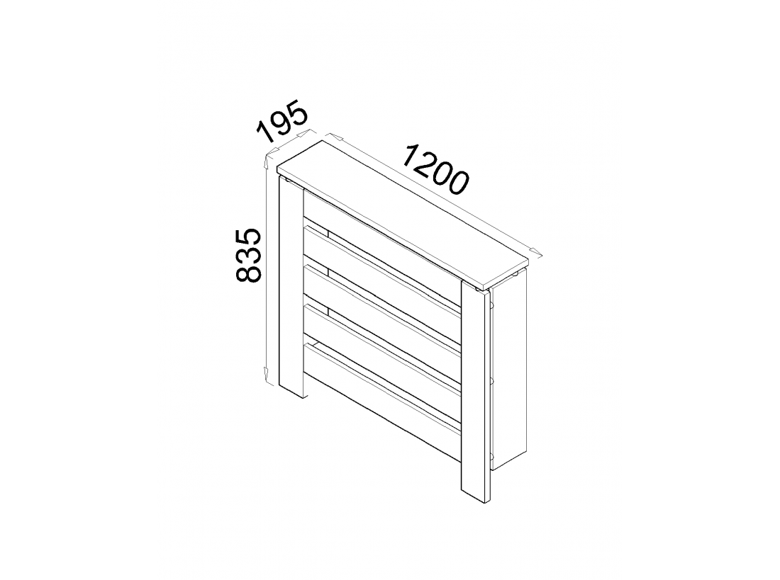 Cubre radiador Hércules Blanco/Roble 120cm