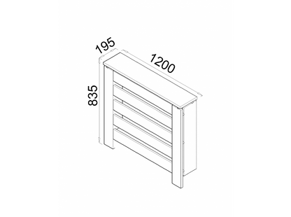 Cubre radiador Hércules Roble/Blanco 120cm
