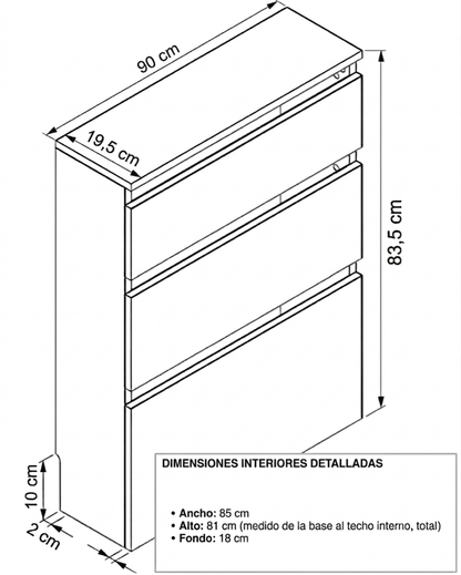 Cubre radiador Hermes Roble 90 cm