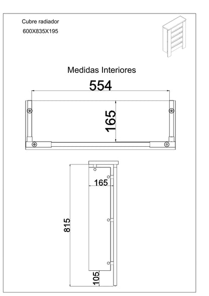 Cubre radiador Hércules Roble 60cm
